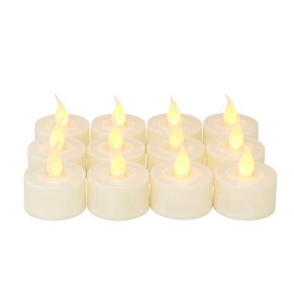 GE StayBright LED Flickering 12 Tea Light Flameless Candles Weddings Luminarias - Picture 5 of 8